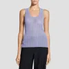 Theory Henley Tank Top In Wool-blend In Purple