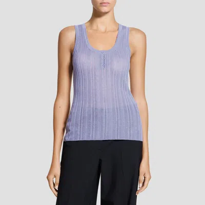 Theory Henley Tank Top In Wool-blend In Lavender Glow