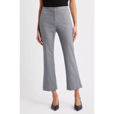 Theory Herringbone Kick Flare Ankle Pants In Gray