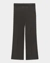 Theory Herringbone Knit Cropped Pants In Brown