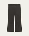 Theory Herringbone Knit Cropped Pants In Chmg