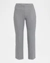 Theory Herringbone Knit Cropped Pants In Gray