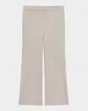 Theory Herringbone Knit Cropped Pants In Lt Gry Mel