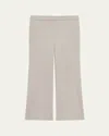 Theory Herringbone Knit Cropped Pants In Lt Gry Mel