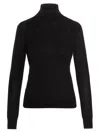 Theory Slim Ribbed Dark Navy Viscose Polo In Black