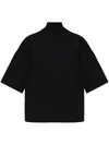 Theory Stretch-jersey Turtleneck Top In Black
