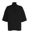Theory Stretch-jersey Turtleneck Top In Black