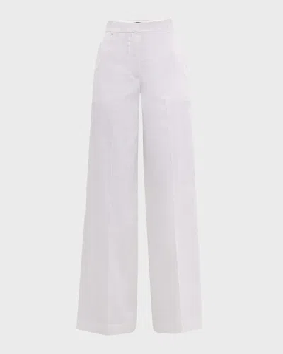 Theory High-rise Good Linen Trousers In White