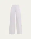 Theory High-rise Good Linen Trousers In Wht