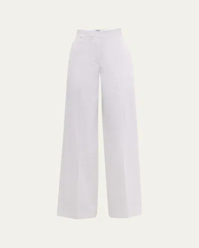Theory High-rise Good Linen Trousers In Wht