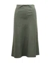 Theory High Rise Midi Skirt In Grey Viscose In Grey
