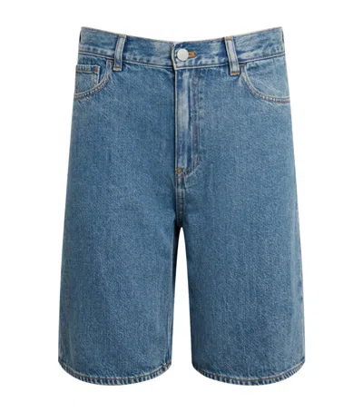 THEORY HIGH-RISE RELAXED DENIM SHORTS