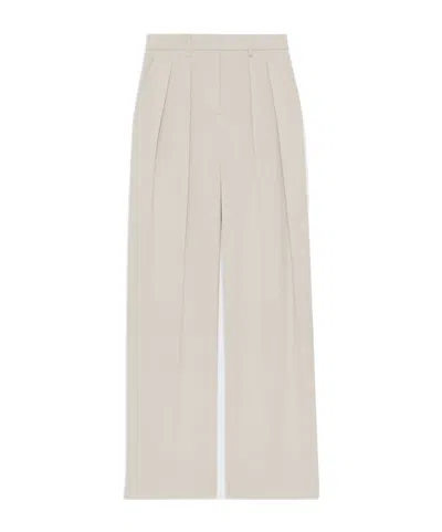 Theory High-rise Wide Leg Trousers In Nude