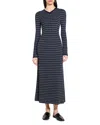 Theory High V Neck Merino Wool Maxi Dress In Multi