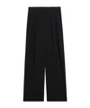 Theory High Waist And Wide Legs Casual Trousers In Black