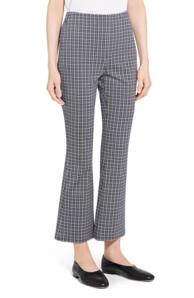Theory High Waist Kick Flare Ankle Pants In Blue