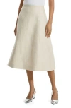 Theory High Waisted Circle Midi Skirt In Straw