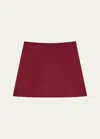 Theory High-waist Mini Skirt In Cordovan