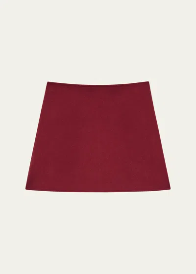 Theory High-waist Mini Skirt In Cordovan