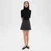 Theory High-waist Mini Skirt In Tweed In Charcoal Melange