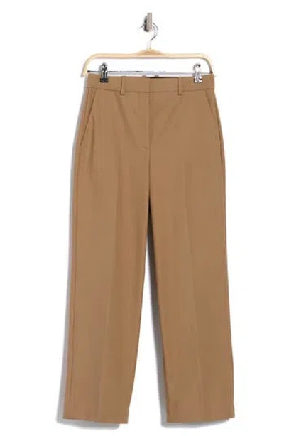 Theory High Waist Pants In Brown