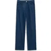Theory High Waist Relaxed Fit Straight Leg Jeans In Indigo