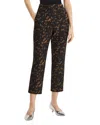 Theory High-waist Tortoise Crepe Slim Crop Pants In Brown