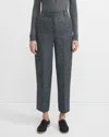 Theory High Waist Straight Ankle Crop Career Pants In Black, White In Multi
