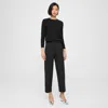 Theory High-waist Straight-leg Pant In Neoteric Twill In Black