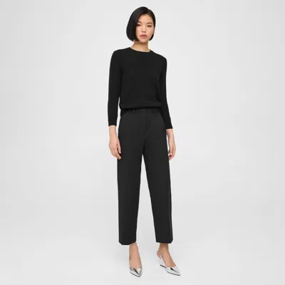 Theory High-waist Straight-leg Pant In Neoteric Twill In Black