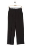 Theory Wool-felt Straight-leg Pants In Black