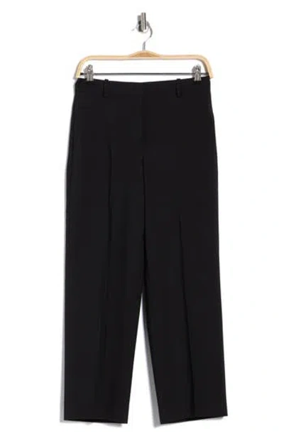 Theory High Waist Straight Leg Pants In Black