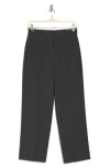 Theory High Waist Straight Leg Pants In Charcoal Melange