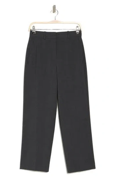 Theory High Waist Straight Leg Pants In Charcoal Melange