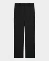 Theory High-waist Straight-leg Pant In Good Wool In Black