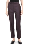 Theory High Waist Taper Leg Virgin Wool Pants In Brown