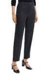 Theory High Waist Taper Leg Virign Wool Pants In New Charcoal Melange
