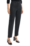Theory High Waist Taper Leg Virign Wool Pants In New Charcoal Melange
