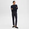Theory High-waist Tapered Pant In Sleek Flannel In Navy