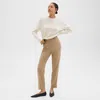 Theory High-waist Tapered Pant In Sleek Flannel In New Camel