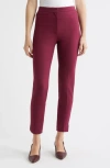 Theory High Waist Tapered Pants In Purple