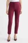 Theory High Waist Tapered Pants In Purple