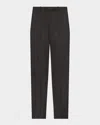 Theory High-waist Virgin Wool Tapered Ankle Pants In Black