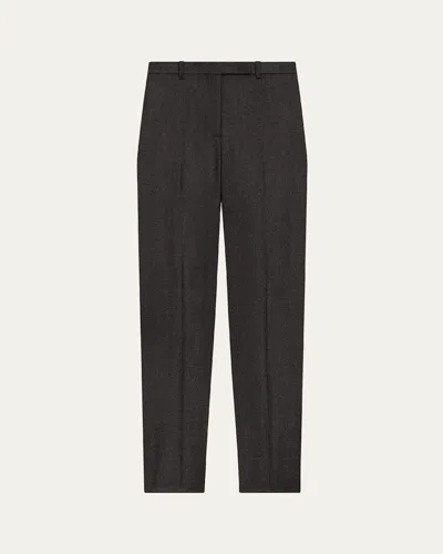 Theory High-waist Virgin Wool Tapered Ankle Pants In Nw Chc Mln