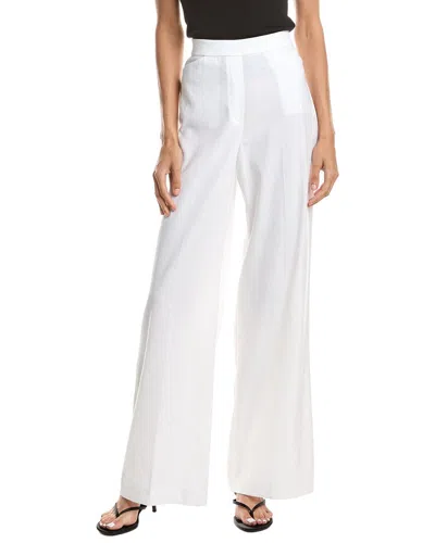 Theory High Waist Wide Leg Pant In White