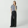 Theory High-waist Wide-leg Pant In Good Linen In Black