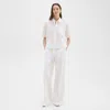 Theory High-waist Wide-leg Pant In Good Linen In White