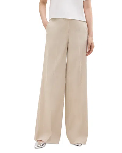 Theory High Waist Wide Leg Trousers In Straw