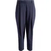 Theory High Waist Wool Blend Pants In Blue