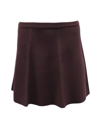 Theory High Waisted A-line Skirt In Burgundy Viscose In Brown